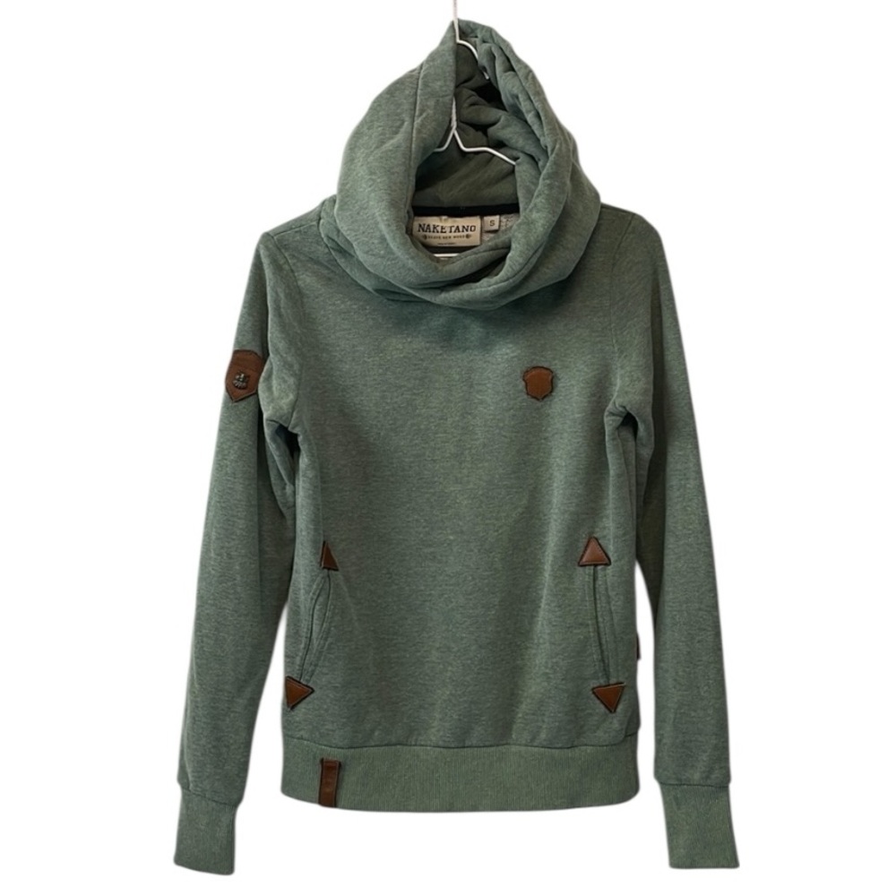 Naketano Hoodie Sweatshirt Womens Sz‎ Sm Green Pullover Long Sleeves Knit Casual